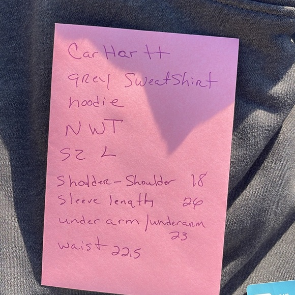 Carhartt grey hoodie sweatshirt sz large new with tags - Picture 9 of 9